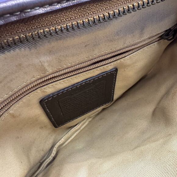 🤎 Vintage COACH F05Q-8K36 Monogram Mini Hobo Bag | Snakeskin Trim & Tassel Y2K - Picture 4 of 9